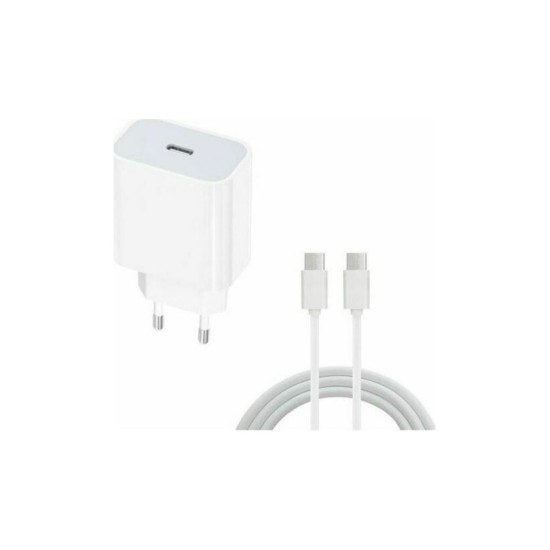 QIHANG Φορτιστής με Θύρα USB-C και Καλώδιο USB-C 20W Power Delivery Λευκός (Z8)