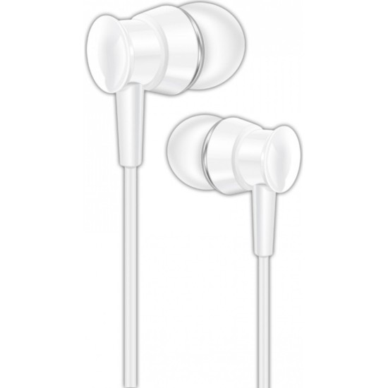 XO S25 In-ear Handsfree με Βύσμα 3.5mm Λευκό