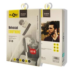 KLGO KS-16 In-ear Handsfree με Βύσμα 3.5mm Λευκό