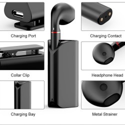K60 Earbud Bluetooth Handsfree Ακουστικό με Θήκη Φόρτισης Μαύρο