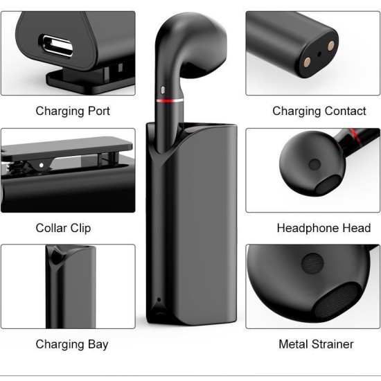 K60 Earbud Bluetooth Handsfree Ακουστικό με Θήκη Φόρτισης Μαύρο