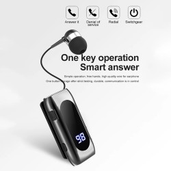 K55 αναδιπλούμενο καλώδιο BT5.2 Smart In-ear Single Sports Earphone (Γκρι)