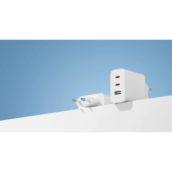 Xiaomi Φορτιστής Χωρίς Καλώδιο GaN με Θύρα USB-A και 2 Θύρες USB-C 67W Λευκός (BHR7493EU)