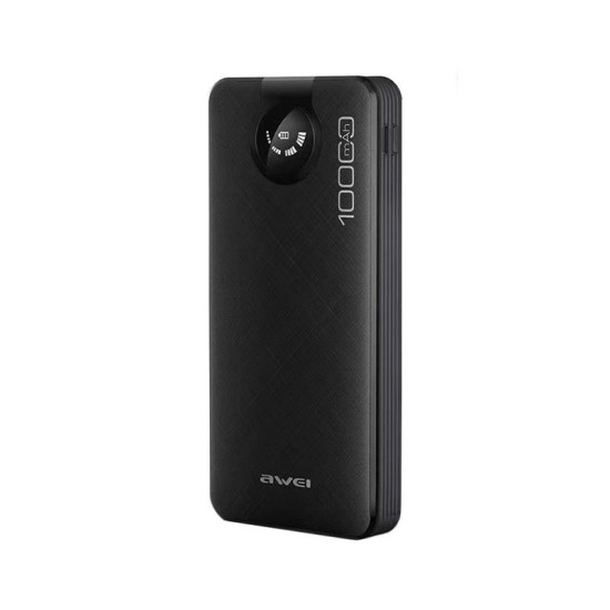 Awei P133K Power Bank 10000mAh με Θύρα USB-A και Θύρα USB-C Μαύρο