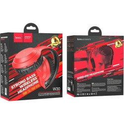 Hoco W30 Fun Move Ασύρματα/Ενσύρματα Over Ear Ακουστικά με 8 ώρες Λειτουργίας Κόκκινα