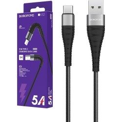 Borofone BX32 Braided USB 2.0 Cable USB-C male - USB-A male Μαύρο 1m