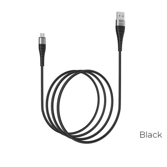 Borofone BX32 Braided USB 2.0 to micro USB Cable Μαύρο 1m