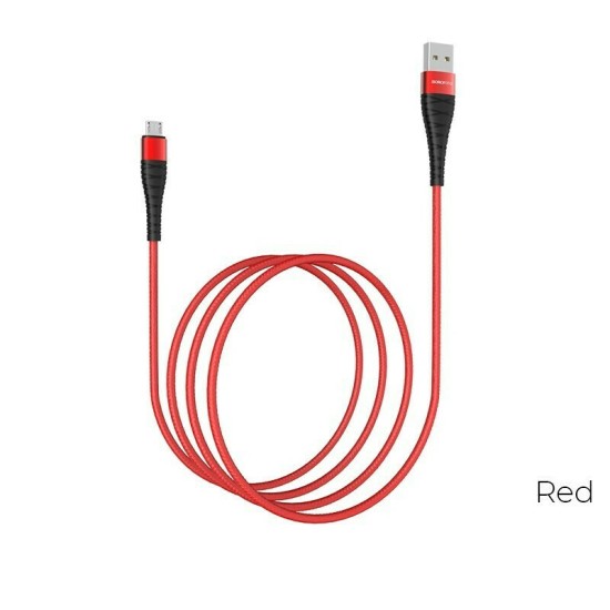Borofone BX32 Braided USB 2.0 to micro USB Cable Κόκκινο 1m