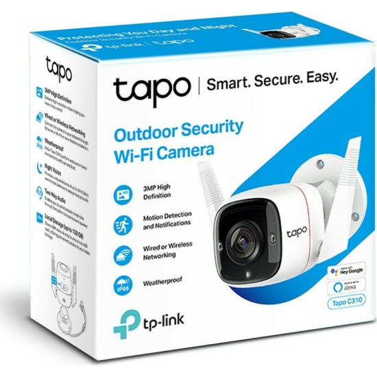 TP-LINK Tapo C310 V1 IP Κάμερα Παρακολούθησης Wi-Fi 3MP Full HD+ Αδιάβροχη με Αμφίδρομη Επικοινωνία