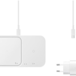 Samsung Ασύρματος Φορτιστής (Qi Pad) 15W Power Delivery Λευκός (Fast Wireless Duo Charger & Adapter)