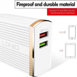 Ldnio micro USB Cable & 2x USB Wall Adapter Λευκό (A2502Q)