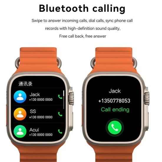 X8 Ultra Smartwatch με Παλμογράφο (Champagne Gold)