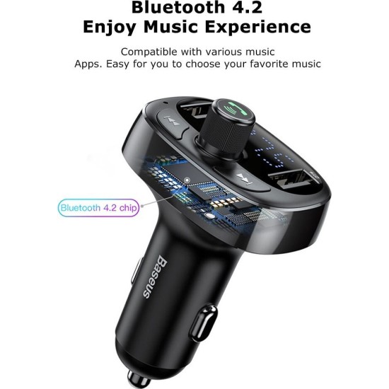 Baseus FM Transmitter Αυτοκινήτου με USB