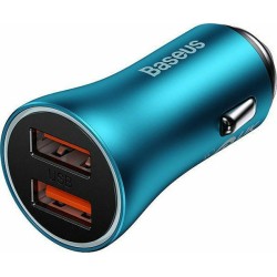 Baseus Φορτιστής Αυτοκινήτου Μπλε Golden Contactor με Θύρες: 2xUSB