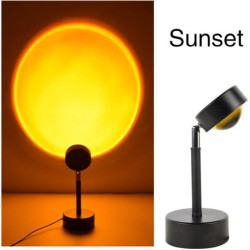 Διακοσμητικό Φωτιστικό LED Επιτραπέζιο Sunset Lamp Κόκκινο Ηλιοβασίλεμα σε Μαύρο Χρώμα