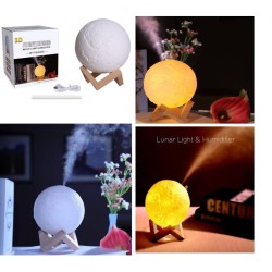 Ανάγλυφο Φωτιστικό Αφής, Σελήνης , Υγραντήρας & Αρωματοθεραπεία EQGJ-07 3D Moon Lamp Humidifier (oem)