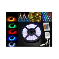 Αδιάβροχη Ταινία LED RGB 5m με Τροφοδοτικό και Τηλεχειριστήριο SMD5050 12V