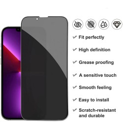 Full Cover Privacy Glass Screen Protector για Iphone XS Max - Μαύρο