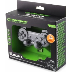 Esperanza Gladiator Ασύρματο Gamepad για PC / PS3 Black