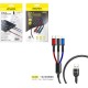 Awei Braided USB to Lightning / Type-C / micro USB Cable Μαύρο 1.2m (x24785) 1 4.0 1