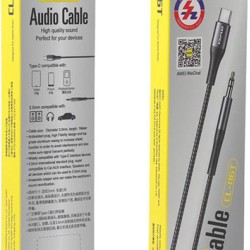 Awei Braided USB 2.0 Cable USB-C male - 3.5mm male Μαύρο 1m (CL-116T)