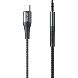 Awei Braided USB 2.0 Cable USB-C male - 3.5mm male Μαύρο 1m (CL-116T)