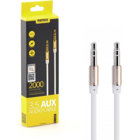 Remax Cable 3.5mm male - 3.5mm male Λευκό 2m (RM-L200)