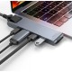 Baseus Docking Station με Διπλό USB-C HDMI 4K PD Ethernet Γκρι (CAHUB-L0G)