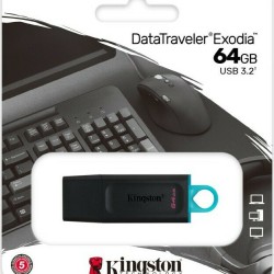 Kingston DataTraveler Exodia 64GB USB 3.2 Stick Μαύρο  (DTX/64GB)