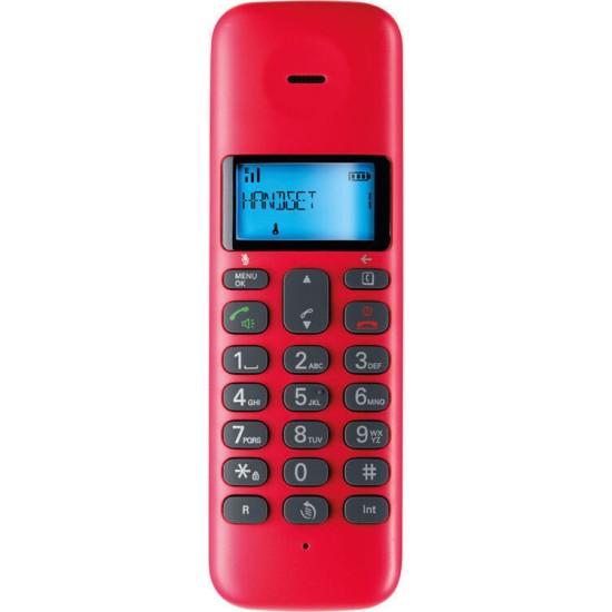 Motorola T301 Ασύρματο Τηλέφωνο με Aνοιχτή Aκρόαση Κόκκινο