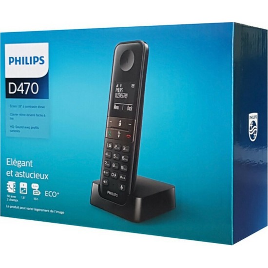 Philips D4701B Ασύρματο Τηλέφωνο με Aνοιχτή Aκρόαση