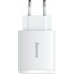 Baseus Φορτιστής Χωρίς Καλώδιο με 2 Θύρες USB-A και Θύρα USB-C 30W Power Delivery Λευκός