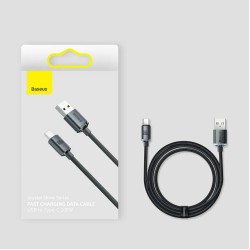 Baseus Crystal Shine Braided USB 2.0 Cable USB-C male - USB-A male Μαύρο 1.2m 