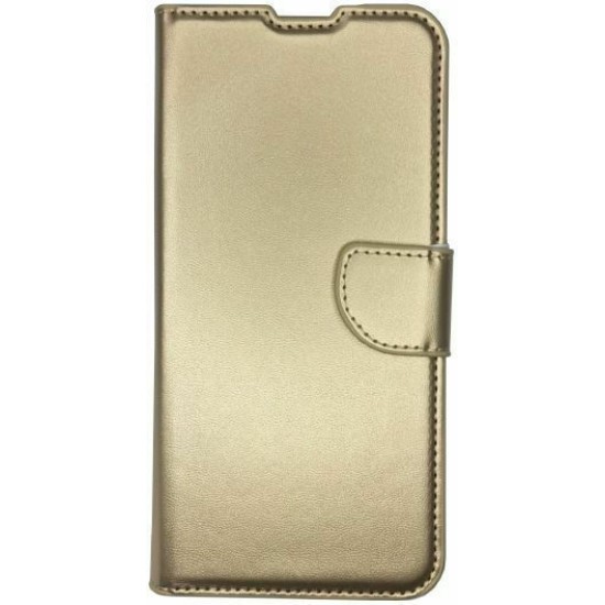Δερμάτινη Θήκη Wallet για Xiaomi Redmi 9T Gold OEM
