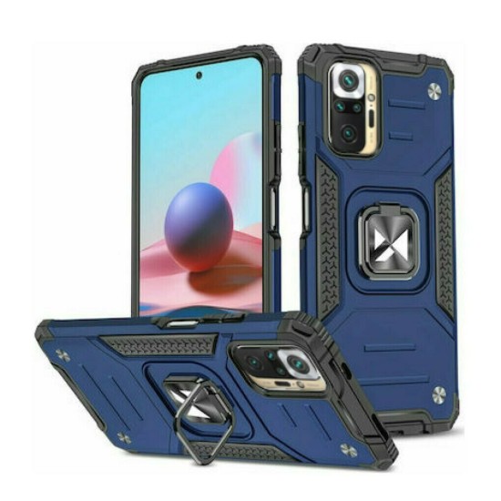 Wozinsky Ring Armor Kickstand Tough Rugged Back Cover(Redmi Note 10 Pro) Πλαστικό Ανθεκτική Μπλε