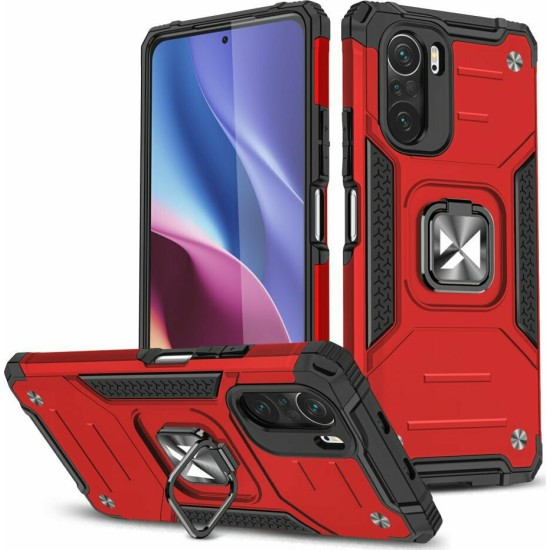 Wozinsky Ring Armor Back Cover  Poco F3 / Mi 11i  Συνθετική Ανθεκτική Κόκκινο