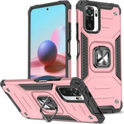 Wozinsky Ring Armor Kickstand Tough Rugged Back Cover(Redmi Note 10 Pro) Πλαστικό Ανθεκτική Ροζ