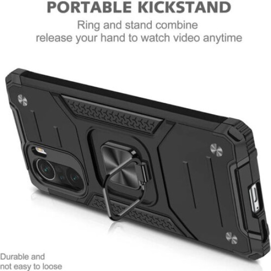 Wozinsky Ring Armor Back Cover  Poco F3 / Mi 11i  Συνθετική Ανθεκτική Κόκκινο
