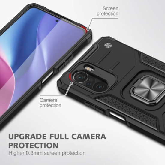 Wozinsky Ring Armor Back Cover  Poco F3 / Mi 11i  Συνθετική Ανθεκτική Κόκκινο
