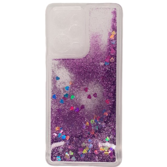 Glitter Υγρό Back Cover Σιλικόνης Μωβ (Redmi Note 12 4G)