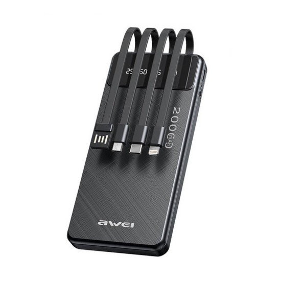 Awei P132K Power Bank 20000mAh Μαύρο