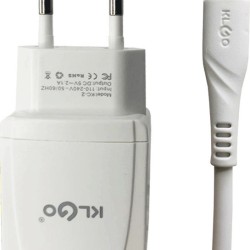 KLGO Φορτιστής με Θύρα USB-A και Καλώδιο USB-C Λευκός (KC-2)