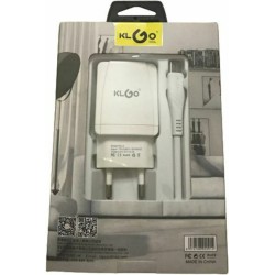 KLGO Φορτιστής με Θύρα USB-A και Καλώδιο USB-C Λευκός (KC-2)