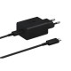 Samsung Φορτιστής με Θύρα USB-C και Καλώδιο USB-C 45W Power Delivery Μαύρος (EP-T4510)