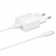 Samsung Φορτιστής με Θύρα USB-C και Καλώδιο USB-C 15W Power Delivery Λευκός (EP-T1510NWEGEU)