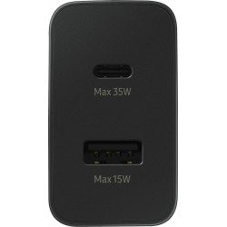 Samsung Φορτιστής Χωρίς Καλώδιο με Θύρα USB-A και Θύρα USB-C 35W Μαύρος (EP-TA220NBEGEU)