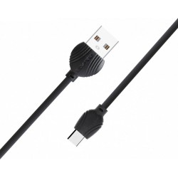 Awei Regular USB 2.0 Cable USB-C male - USB-A male Μαύρο 1m (CL-62)