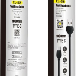 Awei Regular USB 2.0 Cable USB-C male - USB-A male Μαύρο 1m (CL-62)