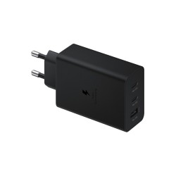 Samsung Φορτιστής Χωρίς Καλώδιο με Θύρα USB-A και 2 Θύρες USB-C 65W Power Delivery Μαύρος (Trio)
