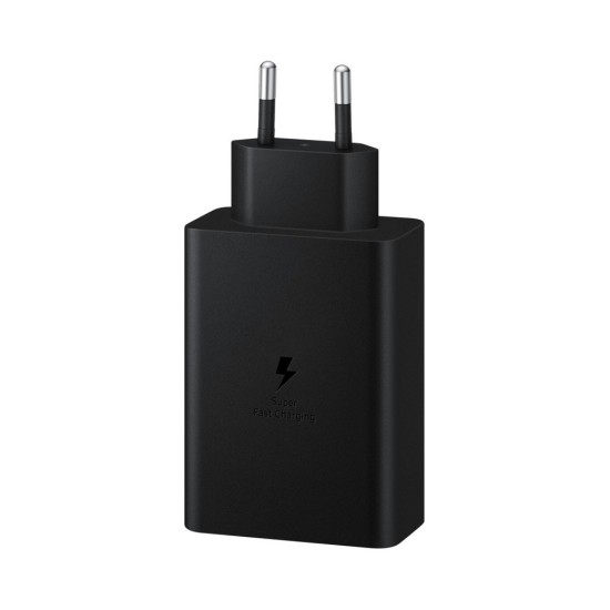 Samsung Φορτιστής Χωρίς Καλώδιο με Θύρα USB-A και 2 Θύρες USB-C 65W Power Delivery Μαύρος (Trio)